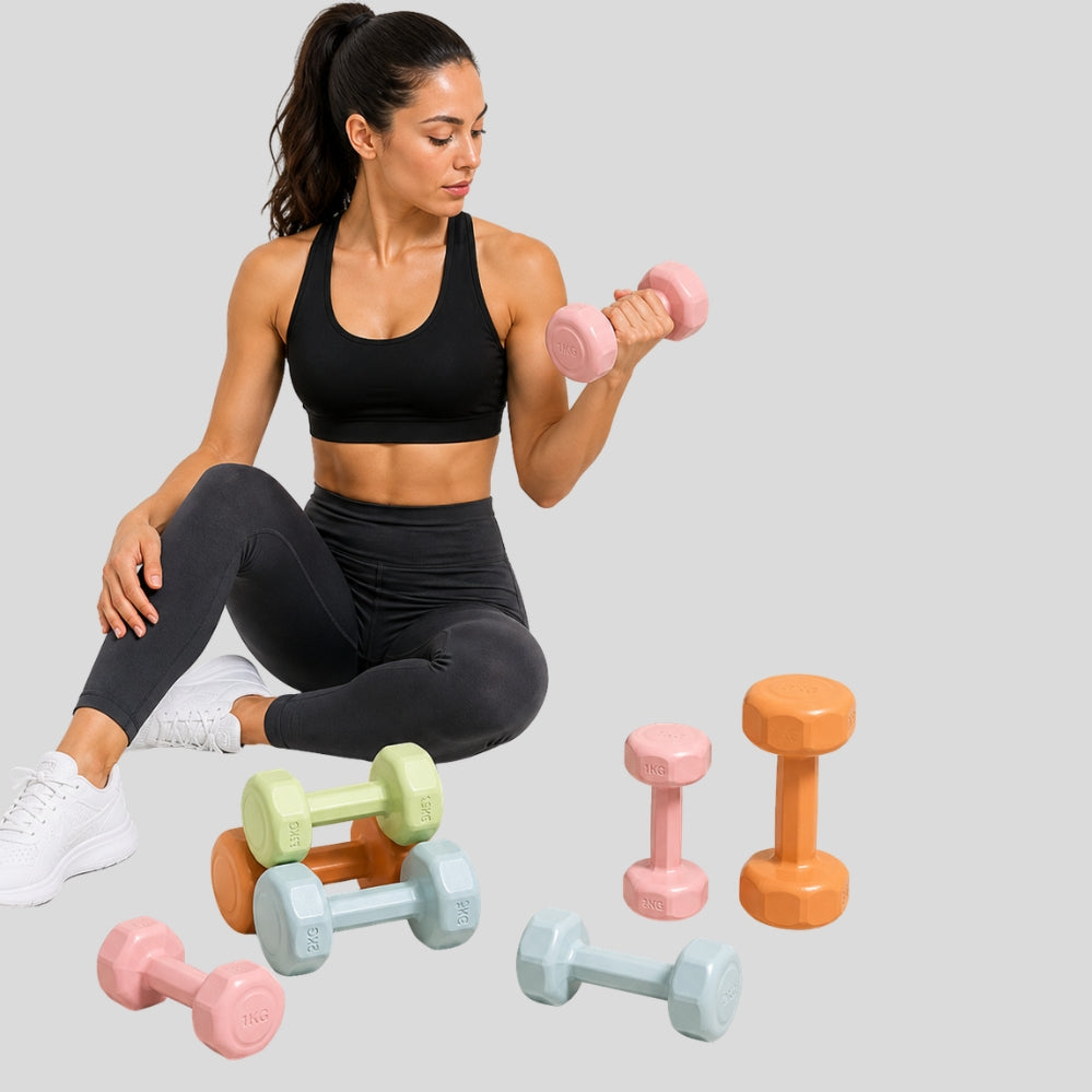 Haltères femmes polyvalents – fitness maison & gym, yoga et musculation (PP durable)