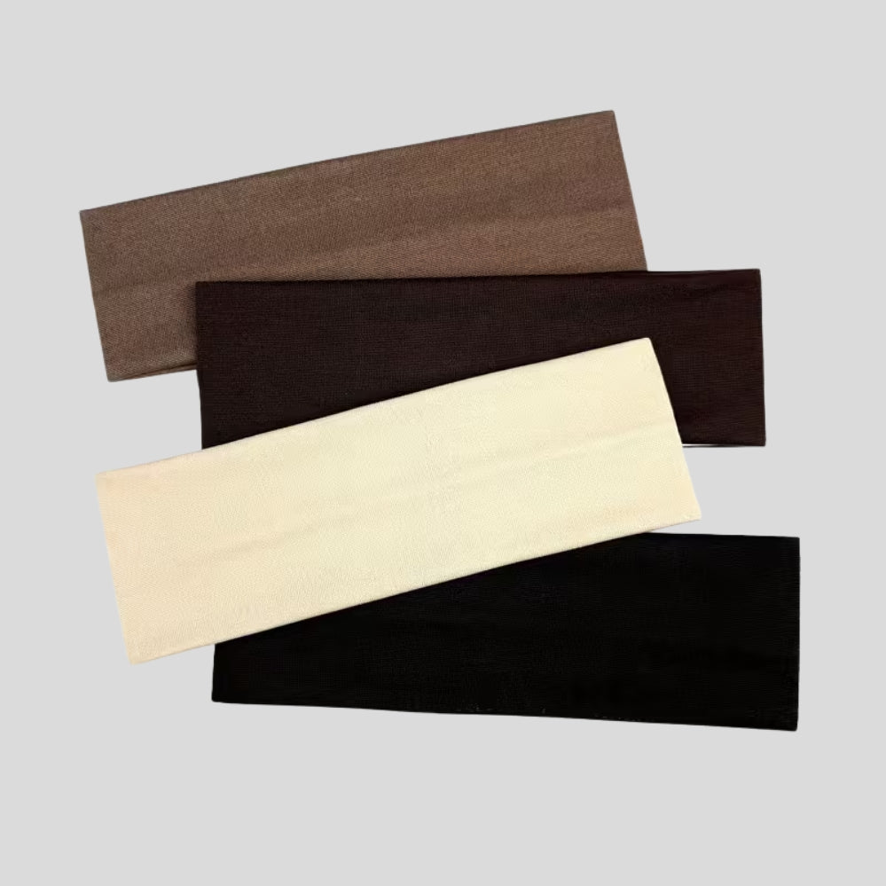 Lot de 4 bandeaux femme antidérapants – doux, anti-transpiration, sport & yoga