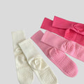 Lot de 3 paires chaussettes yoga femme mi-mollet – antidérapantes, respirantes, Pilates & fitness