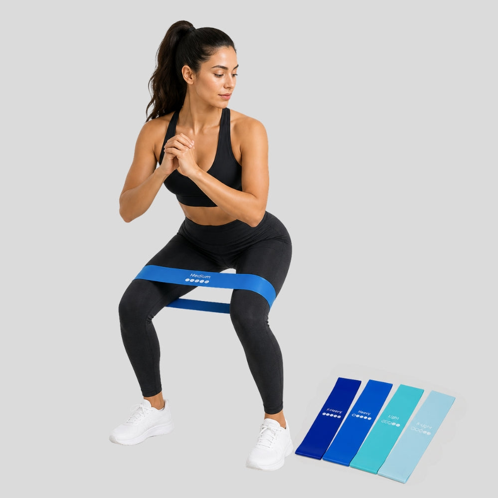 Lot de 5 bandes de résistance – 2,27 à 18,14 kg, musculation jambes, bras et fessiers