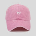 Casquette baseball rétro brodée cœur – maille respirante, style lavé unisexe été