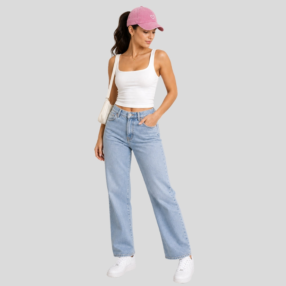 Casquette baseball rétro brodée cœur – maille respirante, style lavé unisexe été