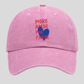 Chapeau de soleil femme “MORE AMOR POR FAVOR” – léger, ajustable, motif cœur, style vacances tendance
