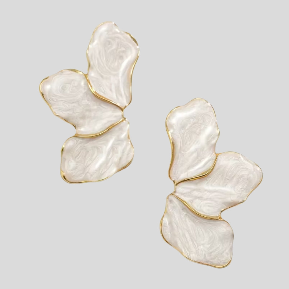 Boucles d’oreilles fleur glacée 3 pétales femme – élégantes, fantaisie, quotidien & fêtes