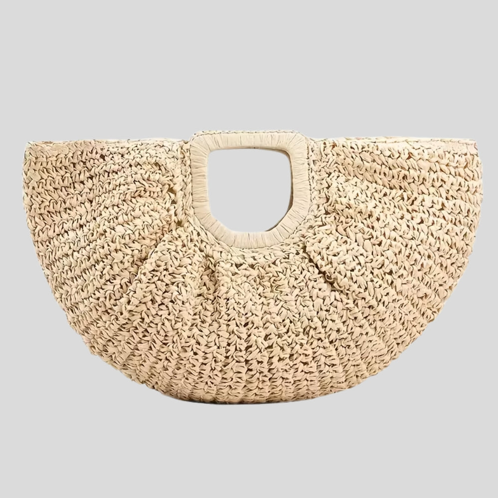 Sac de plage demi-lune RE HRYTTON – tissé à la main, cabas d’été pour vacances et plage