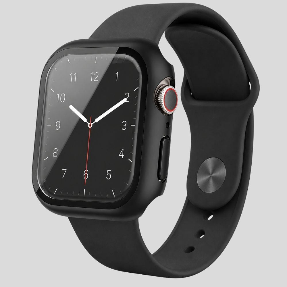 Lot 3 en 1 protection Apple Watch – verre trempé + coque PC antichoc (toutes séries)