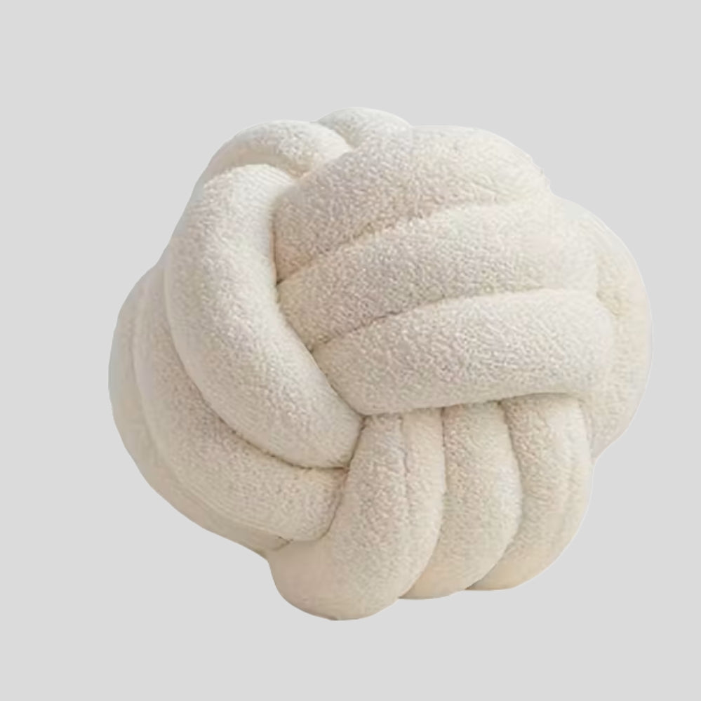 Coussin Boule à Nœuds Style Agneau – Oreiller Décoratif pour Canapé et Chambre
