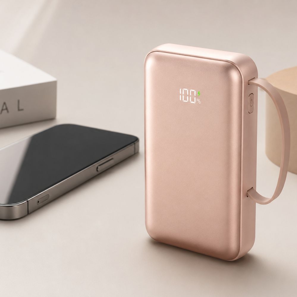 Batterie externe multifonction 10000/20000mAh – Charge rapide, câbles intégrés et affichage numérique LED