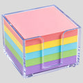 Lot de 500 notes autocollantes macaron – carrées, support acrylique, bureau & école