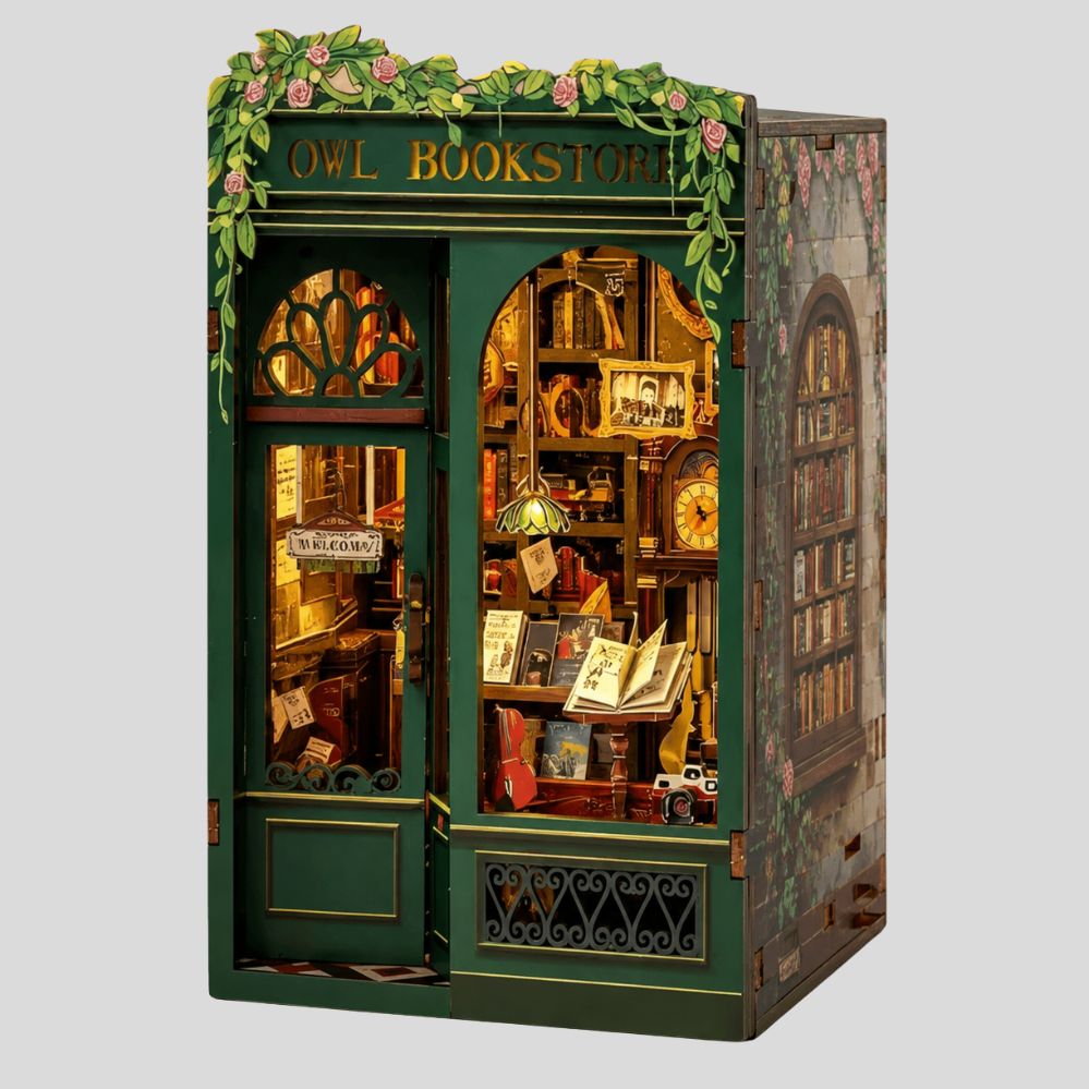 Kit puzzle bois 3D coin lecture – DIY décor étagère, maison miniature magique
