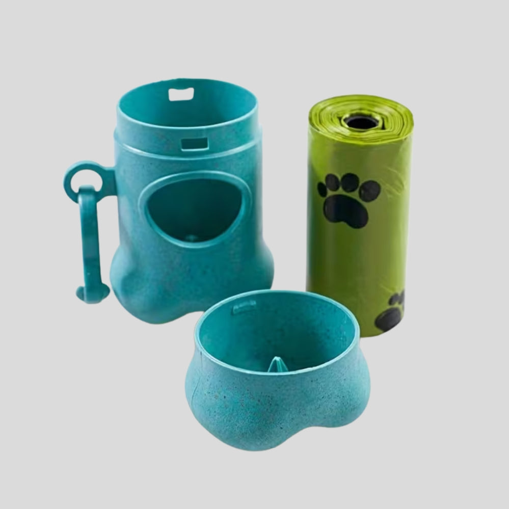 Distributeur de sacs à déjections en forme d’os avec clip de fixation, pratique et résistant pour les promenades avec votre chien