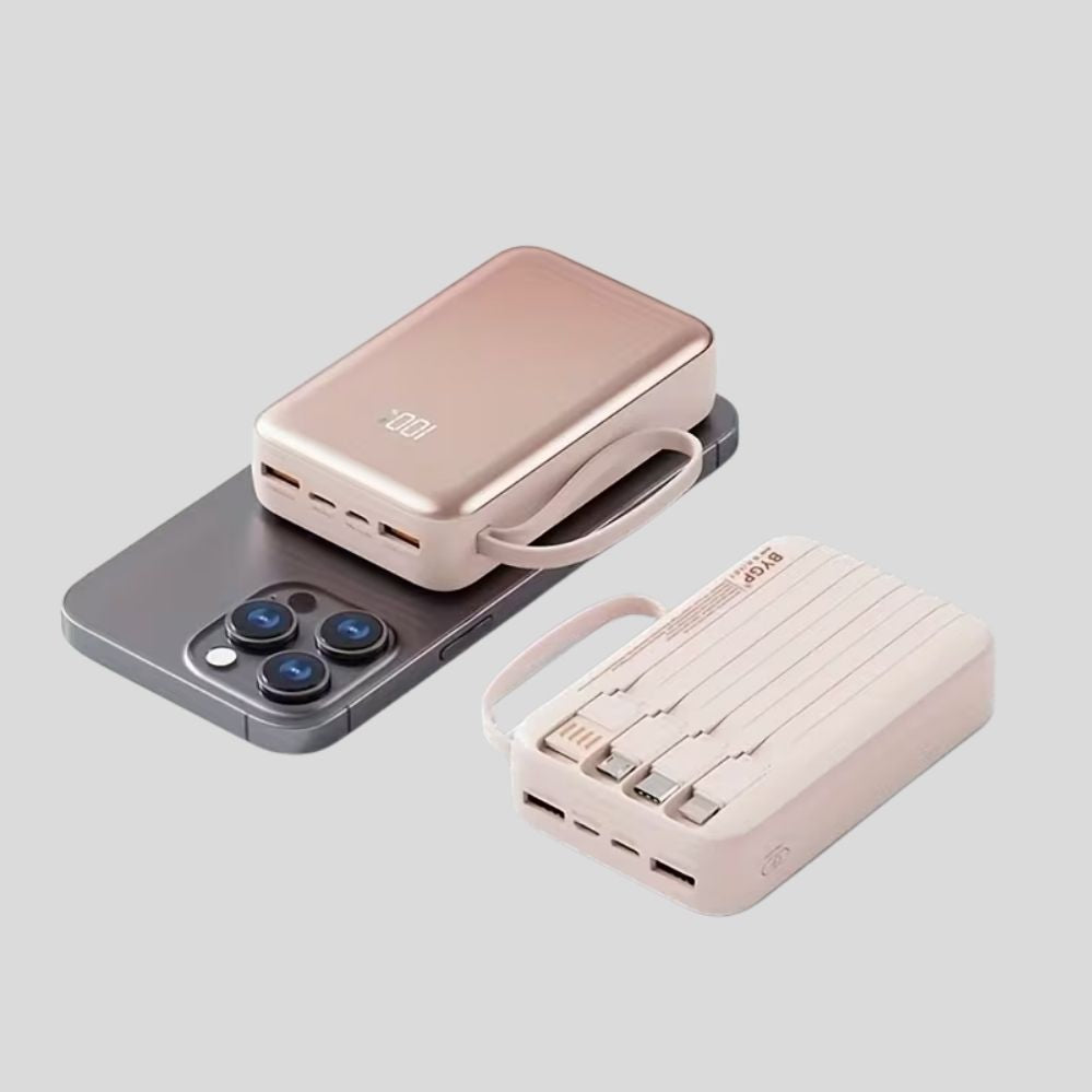 Batterie externe Bygp’S 10000/20000mAh – charge rapide PD 20W/22.5W, multi-câbles & LED