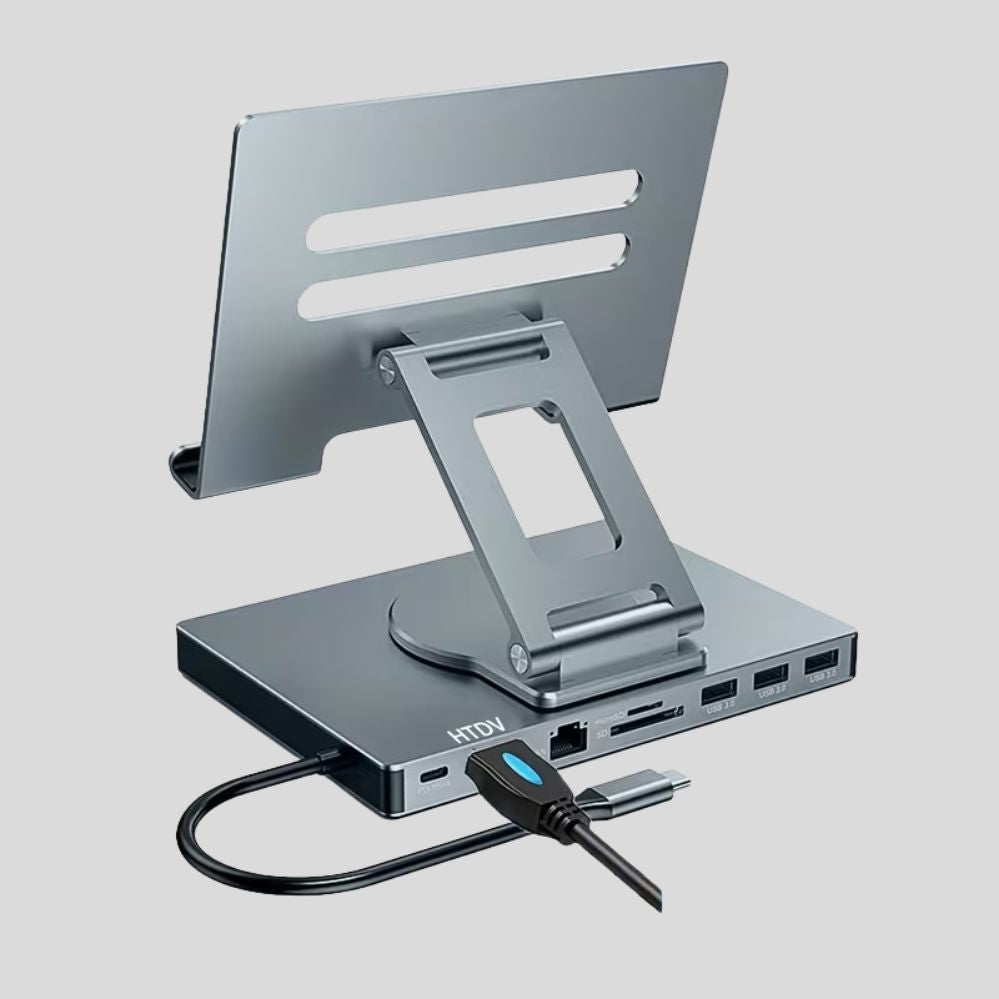 Station d’accueil KEBIDU USB-C – 4K, charge 100W, USB 3.0, SD/TF & audio 3.5 mm