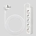 Multiprise 5 prises européenne 250V/16A – câble 1,4 m, usage maison & bureau