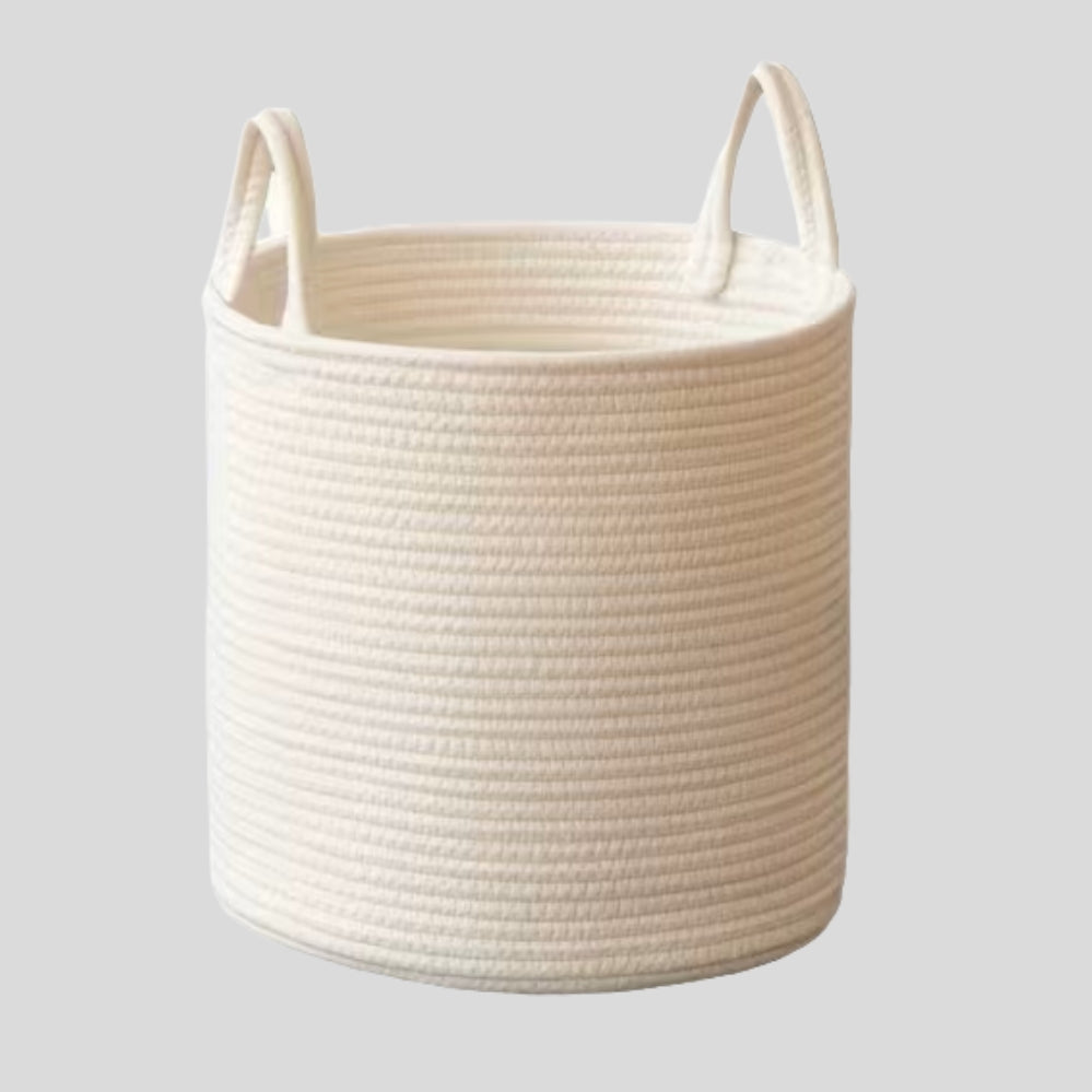 Panier de rangement nordique avec poignées pour linge, jouets et accessoires du quotidien