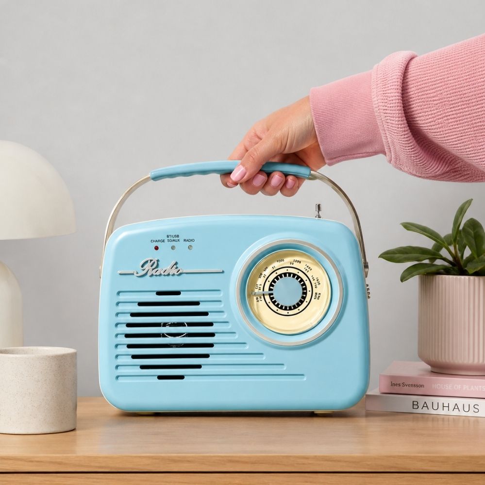 Radio portable USB/SD – haut-parleur compact, réglage manuel, camping & extérieur