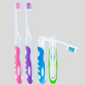Lot de 4 brosses à dents pliables – poils souples, voyage, camping & randonnée