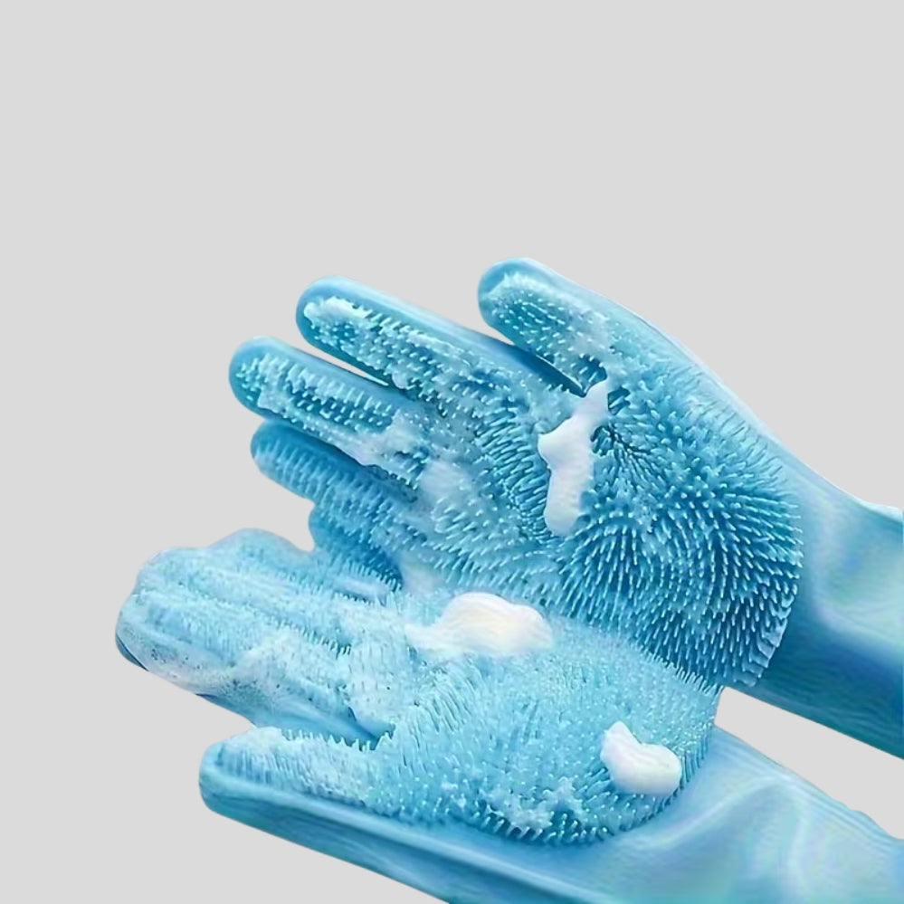 Gants de bain pour chiens et chats avec brosse de massage douce, parfaits pour nettoyer, retirer les poils et laver votre animal en douceur