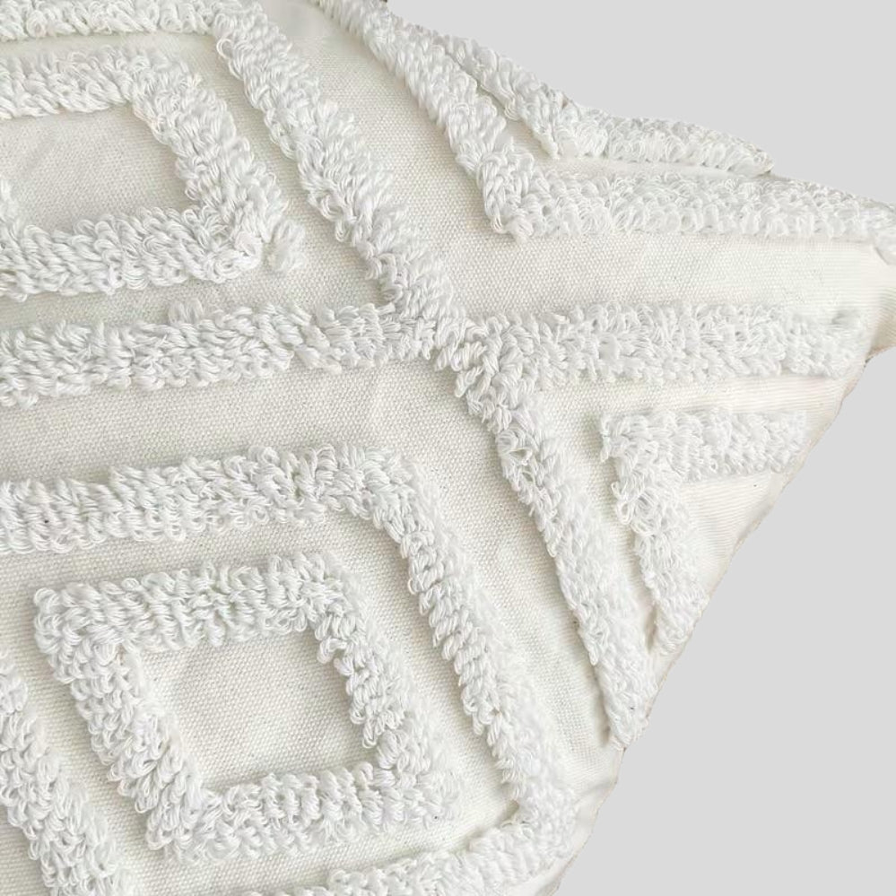 Housse de coussin bohème tuftée à motifs géométriques avec glands pour canapé, lit ou fauteuil