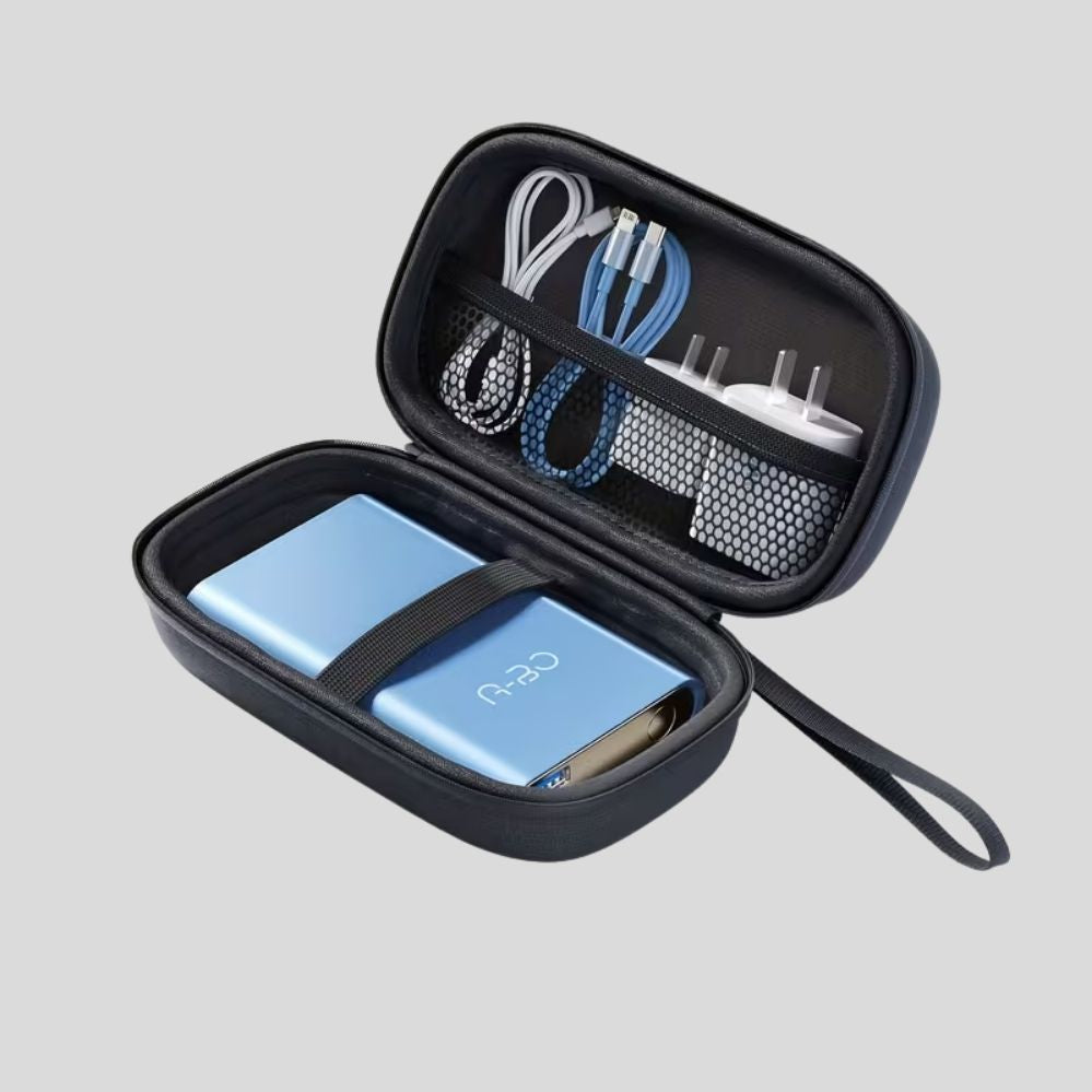 Pochette organisateur électronique – rangement câbles & chargeurs, compacte zippée de voyage