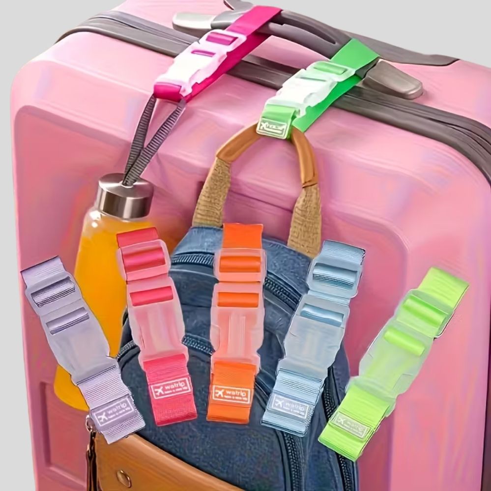 Lot de 5 sangles de valise réglables – boucles à dégagement rapide, voyage sécurisé