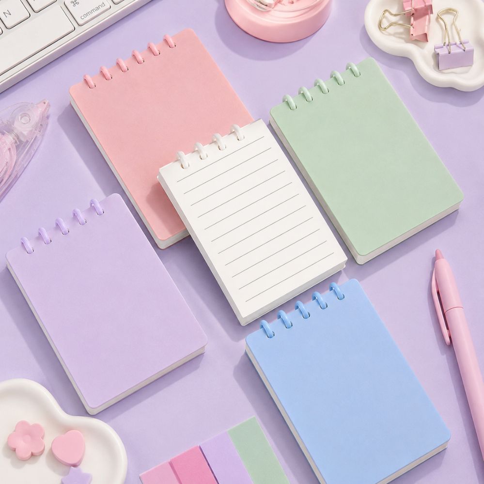 Lot de 5 cahiers A7 souples aux couleurs pastel avec feuilles épaisses pour notes et organisation quotidienne