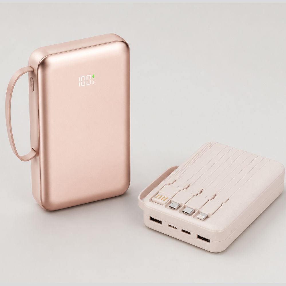 Batterie externe multifonction 10000/20000mAh – Charge rapide, câbles intégrés et affichage numérique LED