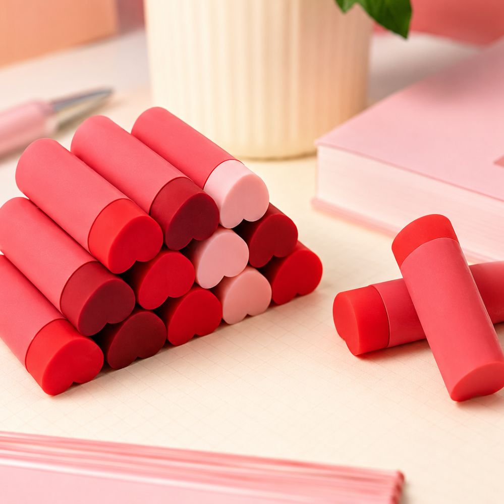 Gomme PVC sans traces couleur aléatoire pour écriture, dessin et fournitures scolaires du quotidien