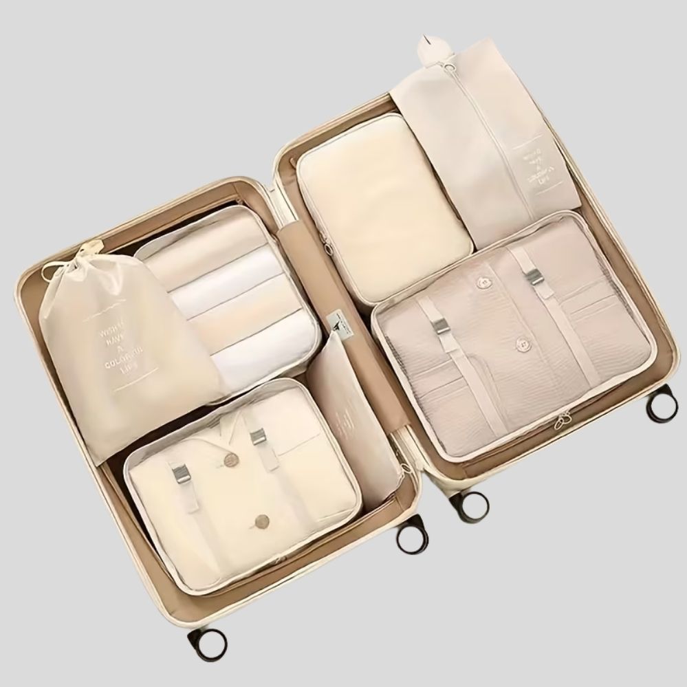 Set rangement voyage 7 pièces – cubes en nylon, organisation vêtements & bagages légers