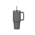 Insulated mug with handle and straw