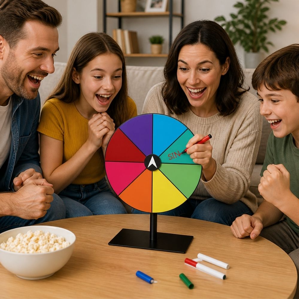 Jeu Rotatif Arc-en-Ciel en Acrylique – Roue Interactive Effaçable pour Jeux, Défis et Animations de Fête