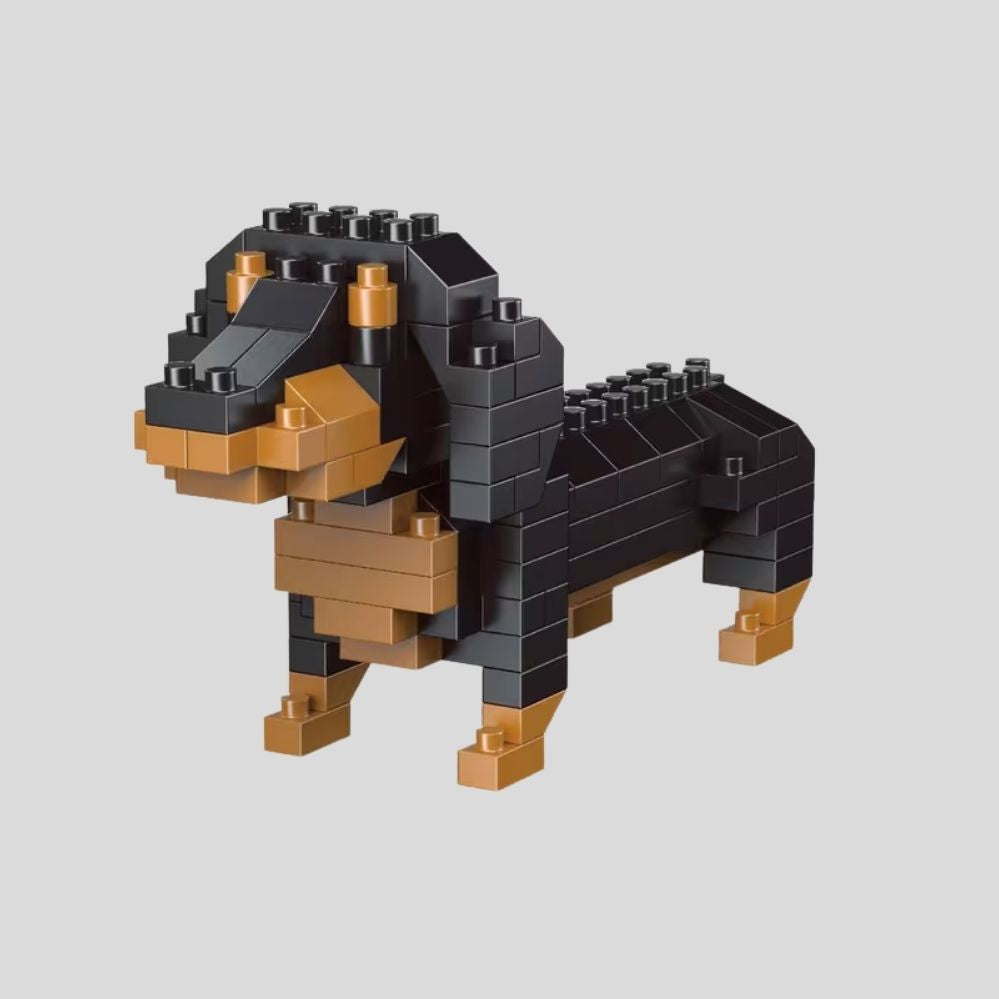 Bloc de Construction 3D Chien Teckel et Schnauzer – Jeu d’Assemblage et de Dextérité pour Enfants