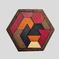 Puzzle Éducatif en Bois Hexagonal – Jeu Interactif Portable pour Enfants et Famille