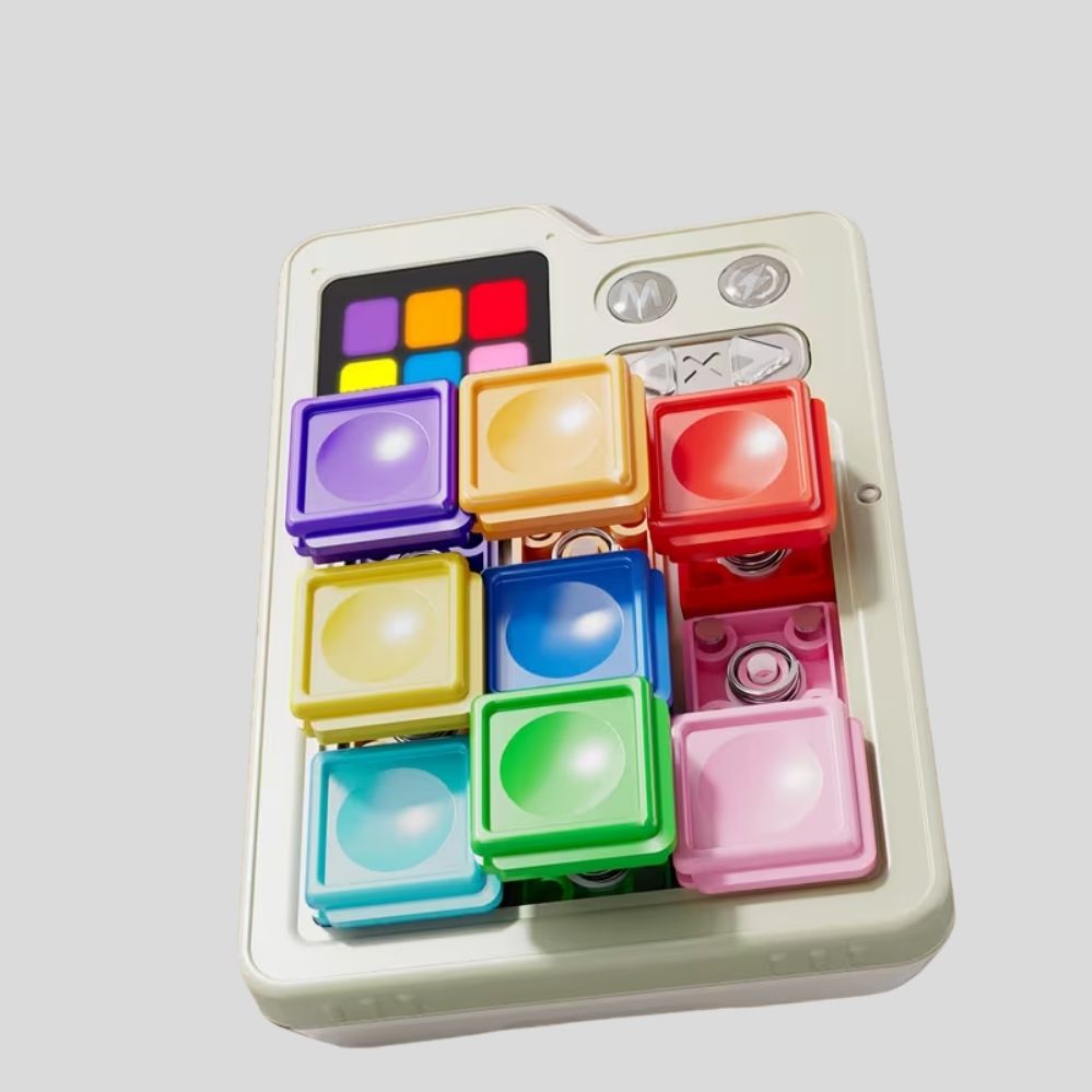 Jeu de Puzzle Électronique Klotski avec Sons et Plateau Interactif – Jeu Éducatif à Difficulté Progressive pour Enfants 6 Ans+