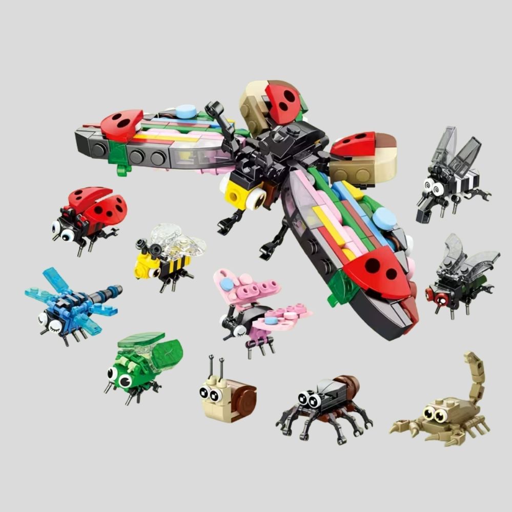 Jeu de Construction 10-en-1 Animaux Mignons – Kit d’Assemblage et Puzzle Décoratif pour Enfants