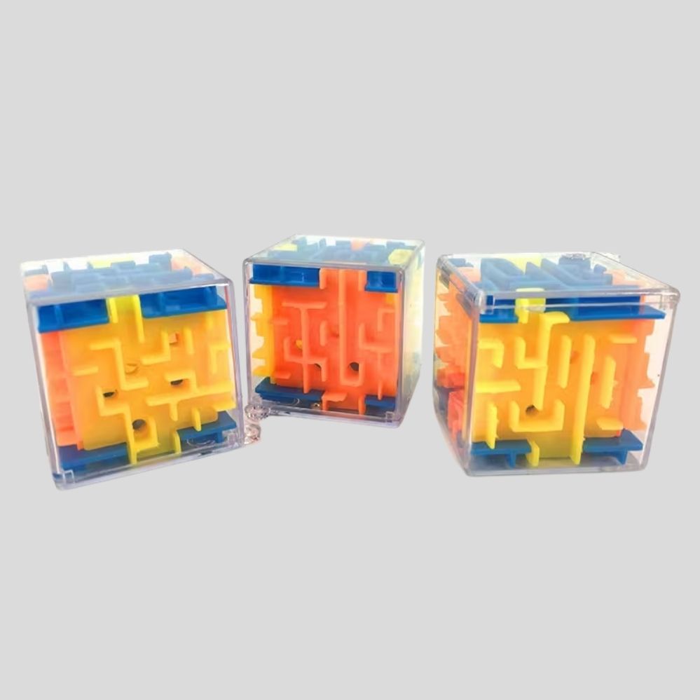 Lot de 4 Jeux Éducatifs 3D avec Labyrinthe à Bille – Puzzle de Réflexion et Jeu Anti-Stress pour Enfants