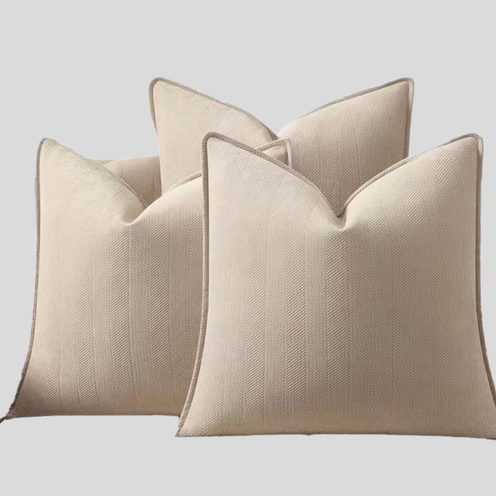 Lot de 3 housses de coussin en chenille à motif végétal pour décoration bohème et naturelle de salon ou canapé