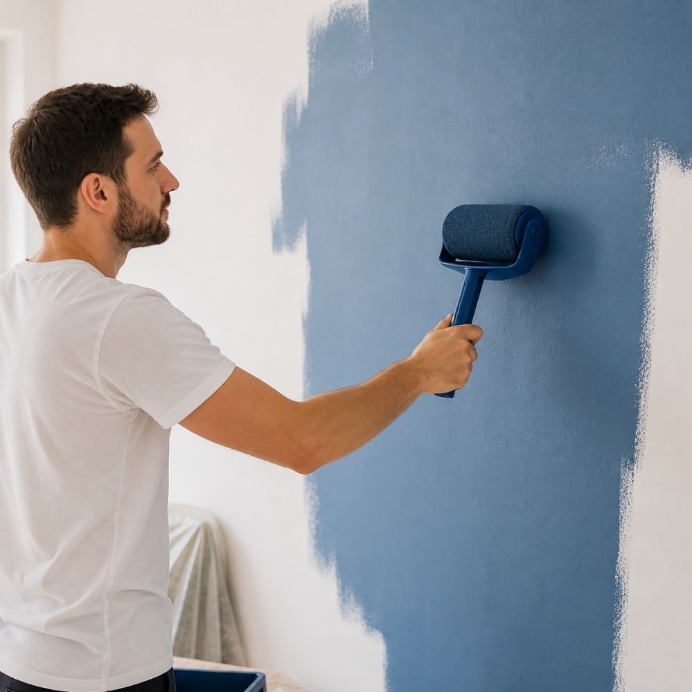 Pinceau mural grand format auto-amorçant – peinture latex murs & rénovation