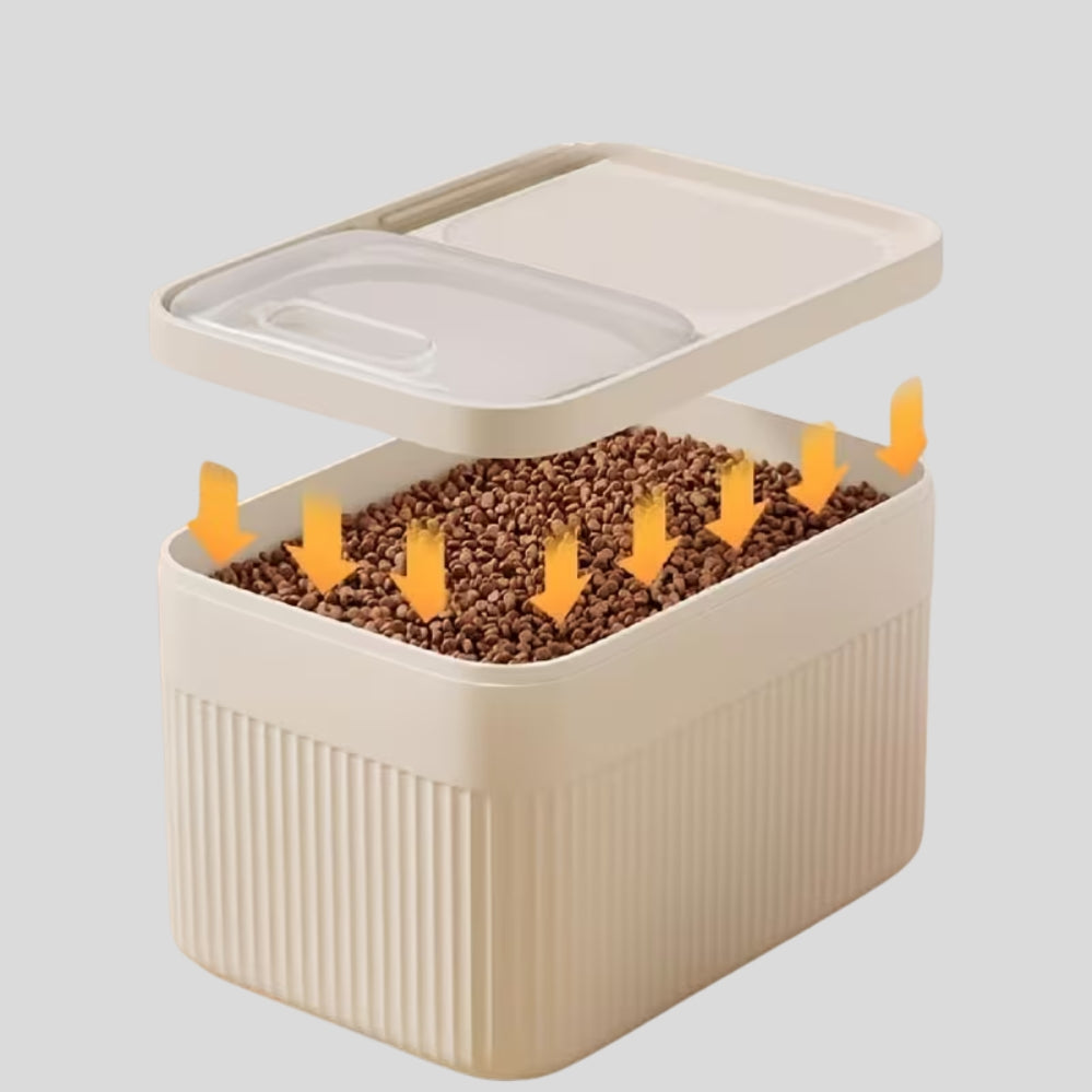 Seau hermétique pour nourriture de chien et chat avec fenêtre de visualisation – Conteneur de stockage moderne pour la maison et les voyages