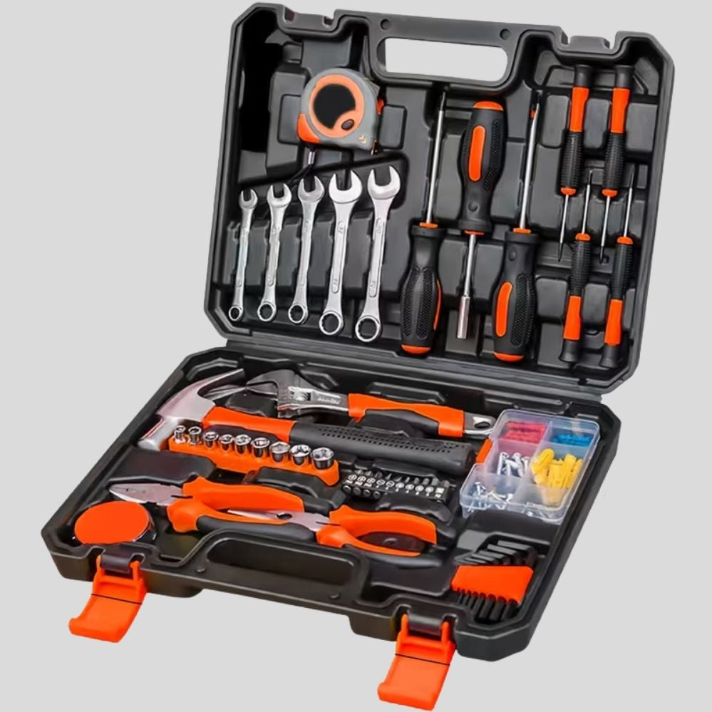 Kit outils 104 pièces – marteau, pinces, tournevis & clé, maison et voiture