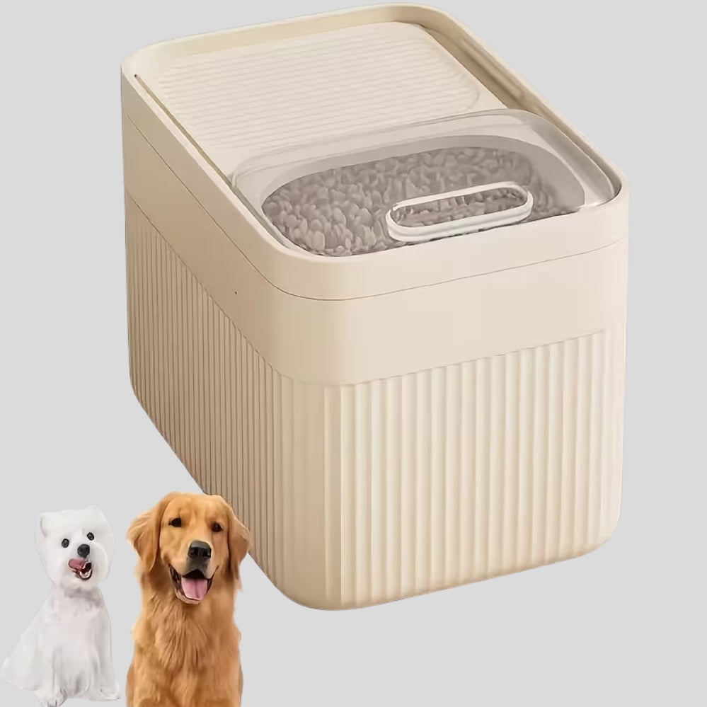 Seau hermétique pour nourriture de chien et chat avec fenêtre de visualisation – Conteneur de stockage moderne pour la maison et les voyages