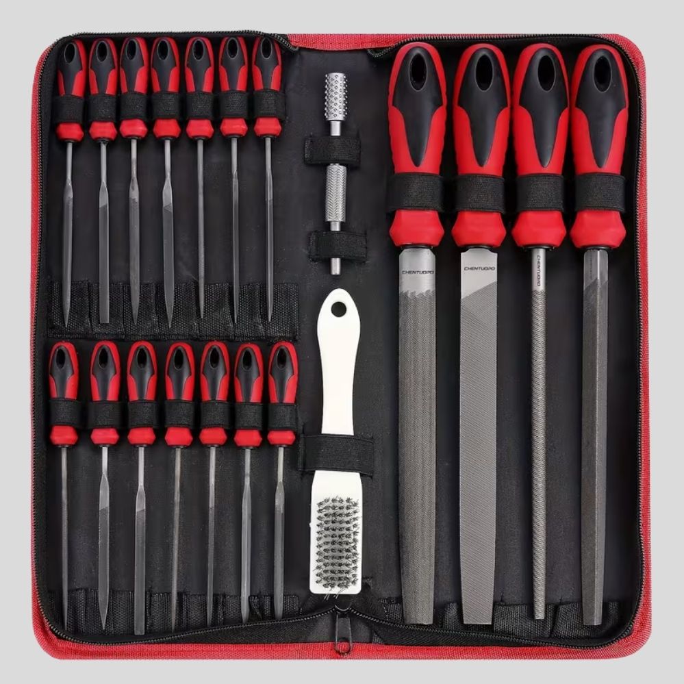 Set limes 13/57 pièces acier T12 – limes aiguilles, électriques & papier abrasif