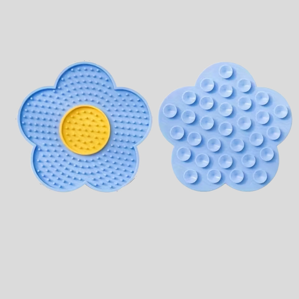 Tapis de léchage en forme de fleur pour chien et chat – Distributeur de nourriture lent antidérapant avec ventouses, idéal pour réduire l’anxiété et favoriser l’hygiène dentaire