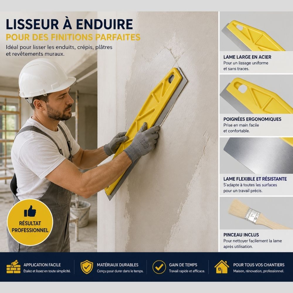 Kit 2 pièces raclettes & pinceaux pro – finition murs, coins & découpe papier peint