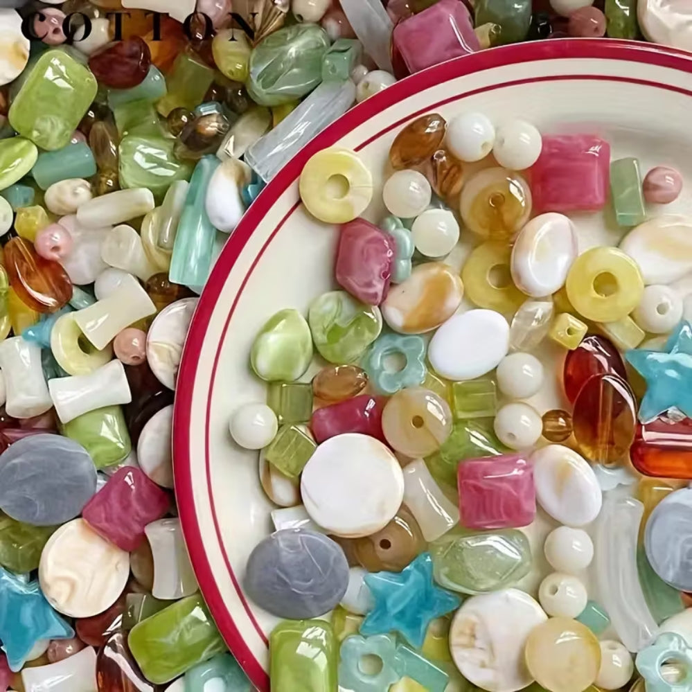 Perles acryliques vintage 1.06oz – assortiment DIY bijoux, bracelets & artisanat
