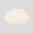 Tapis imitation cachemire crème au design irrégulier pour salon, chambre ou entrée élégante