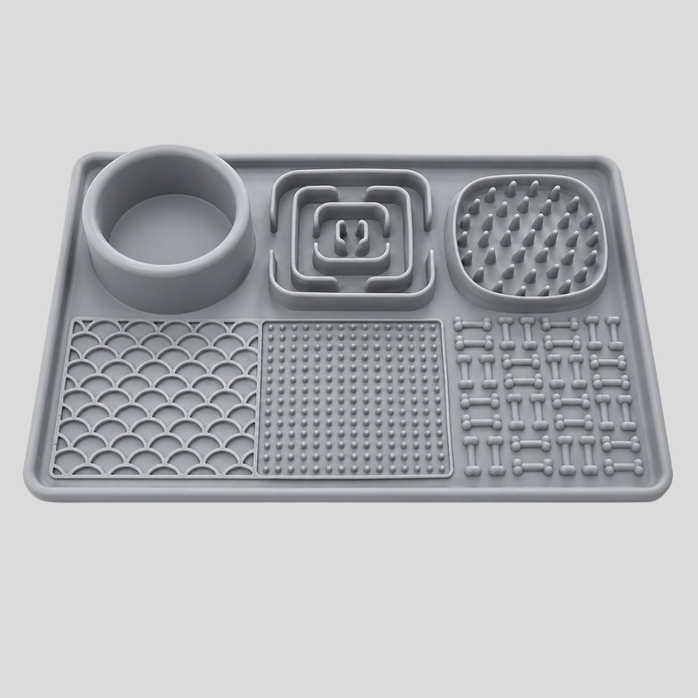 Tapis de léchage multifonction 6-en-1 avec ventouse puissante pour chiens et chats – Aide à réduire l’anxiété et favorise le bien-être des animaux