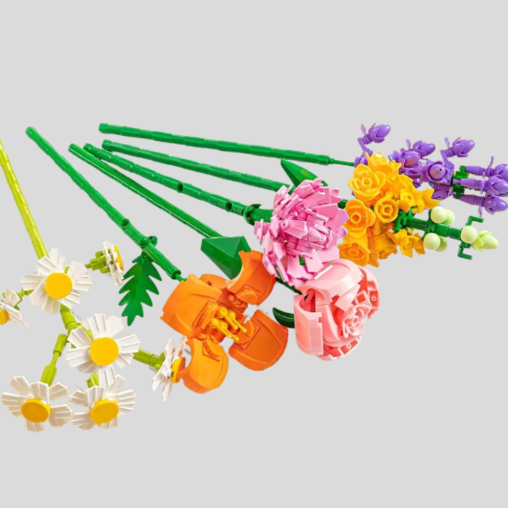 UKBOO bouquet fleurs à construire – kit DIY roses & feuillage, déco bureau & cadeau