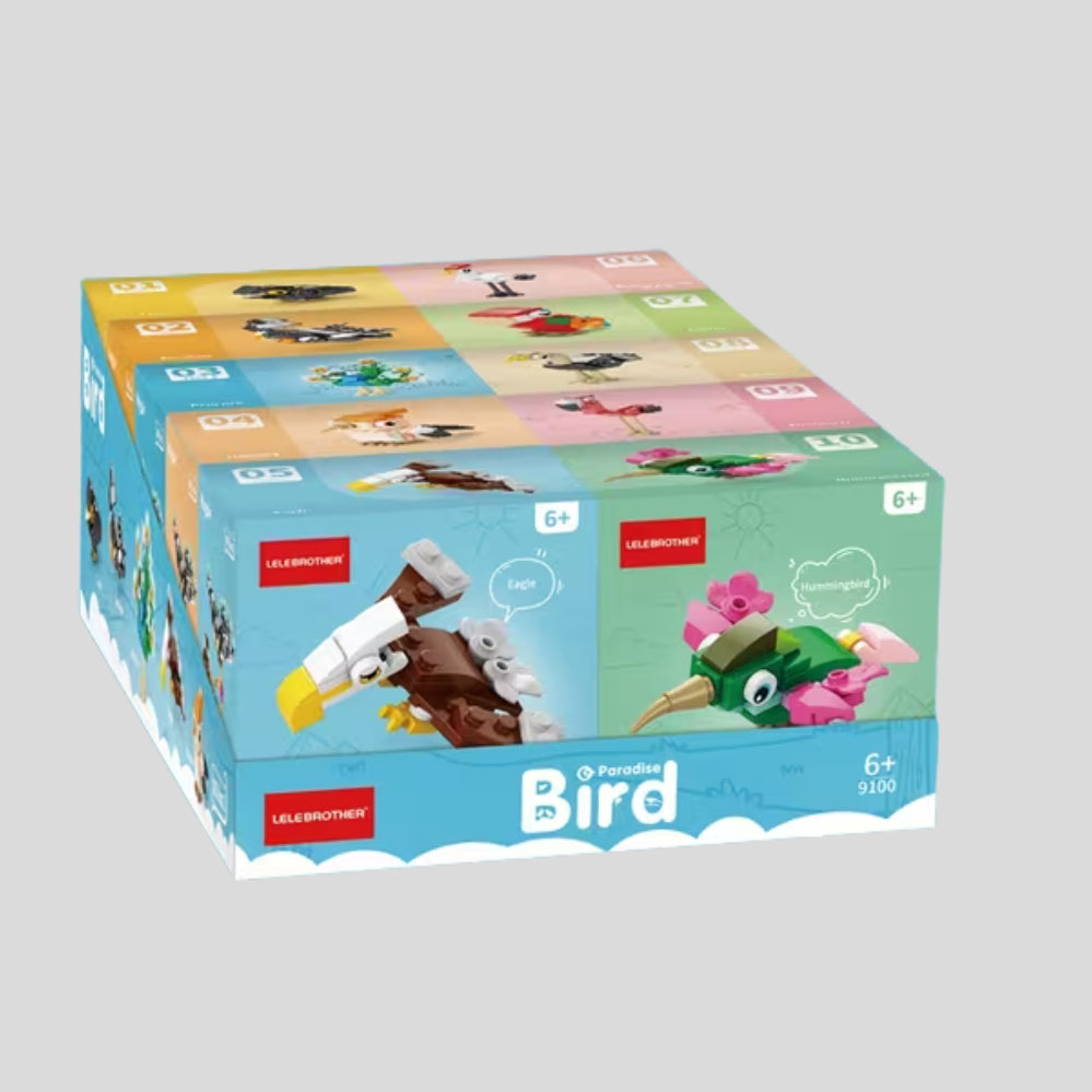 Set blocs de construction 10-en-1 oiseaux – mini modèles assemblables & déco bureau