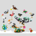 Set blocs de construction 10-en-1 oiseaux – mini modèles assemblables & déco bureau
